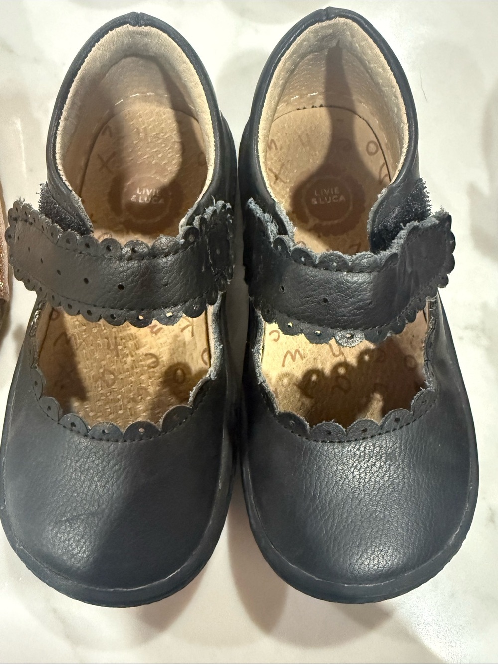 Livie & Luca Black Scalloped Mary Jane Shoes